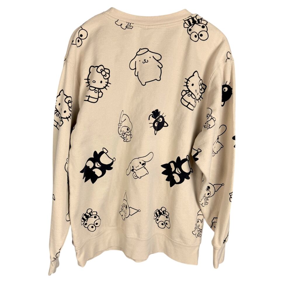 Women's Sanrio Bioworld Hello Kitty & Friends Beige & Black Sweatshirt - XL - Picture 2 of 6